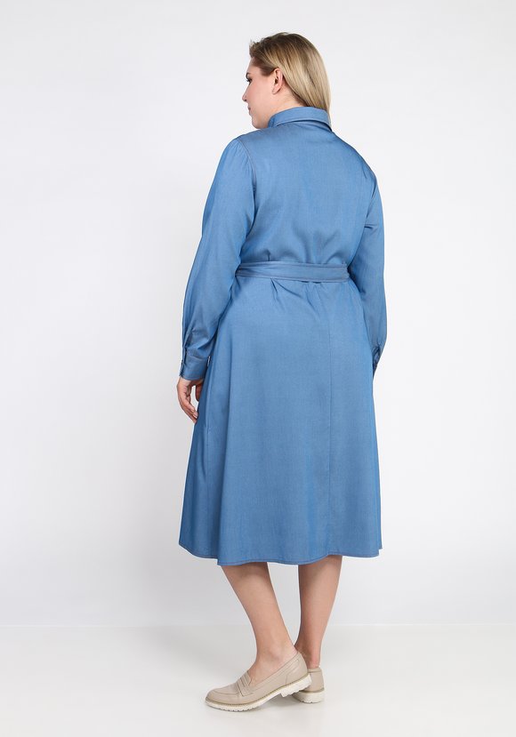 Платье-рубашка с поясом Инга шир.  580, рис. 3