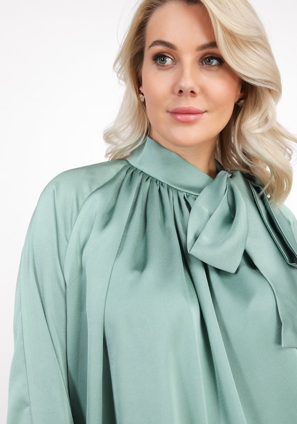 Блуза свободная с бантом шир.  580, рис. 3