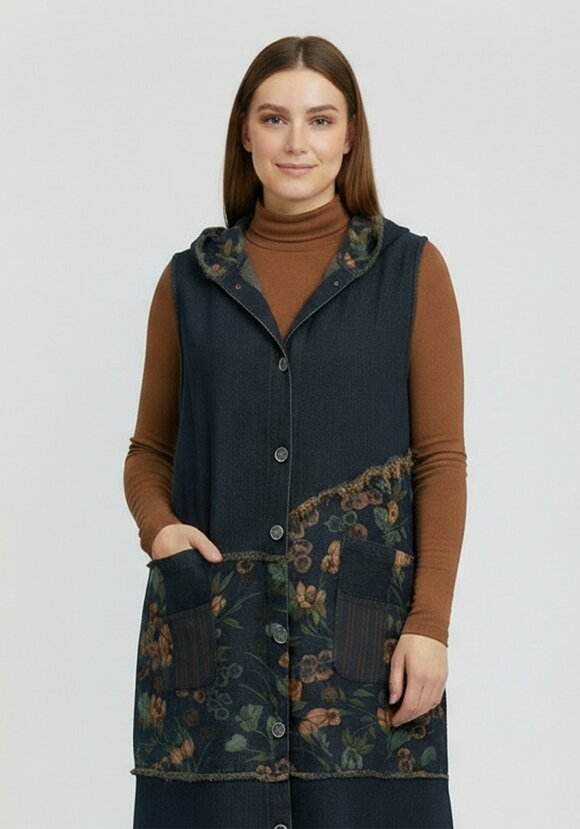 Джинсовый сарафан с капюшоном шир.  580, рис. 2