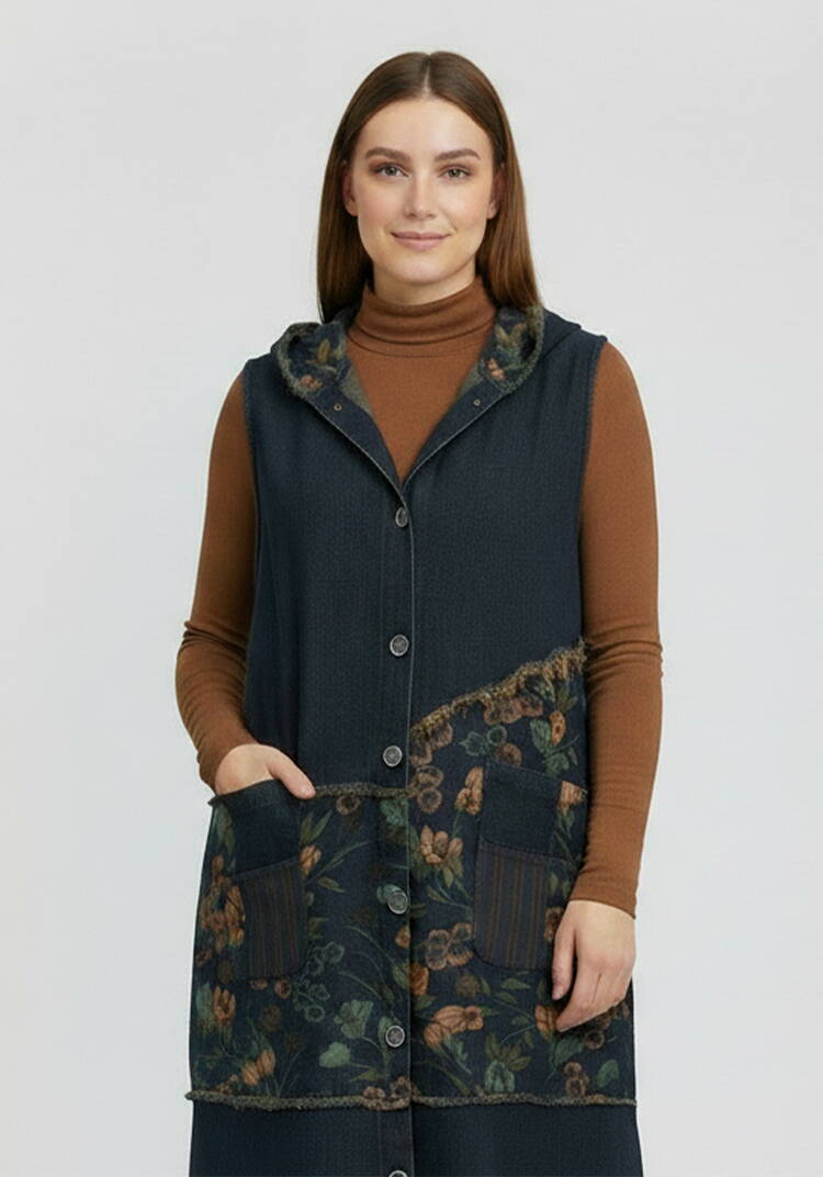 Джинсовый сарафан с капюшоном шир.  750, рис. 2