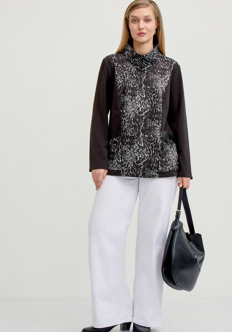 Блуза с анималистичным принтом по груди шир.  750, рис. 10