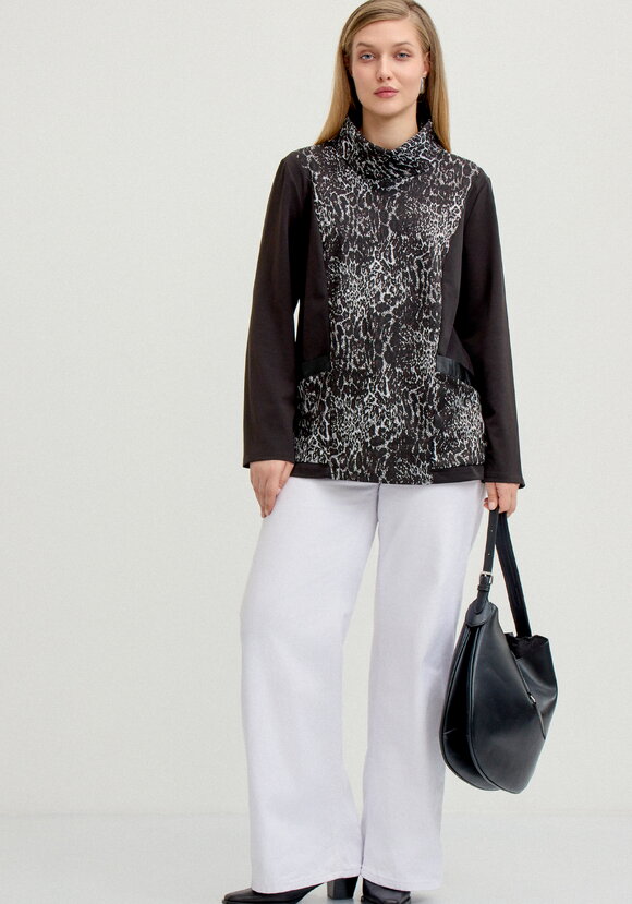 Блуза с анималистичным принтом по груди шир.  580, рис. 10