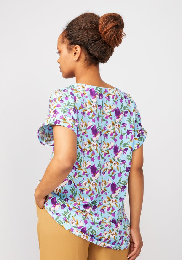 Блуза с цветочным принтом Александрина шир.  580, рис. 3