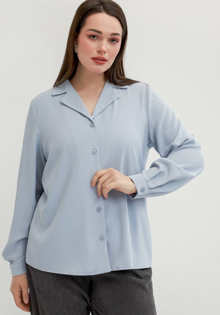 Блуза с отложным воротником с пуговицами шир.  750, рис. 26