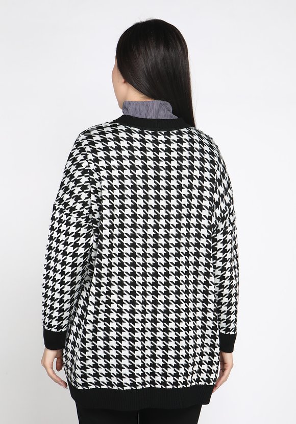 Кардиган на пуговицах в гусиную лапку шир.  580, рис. 11