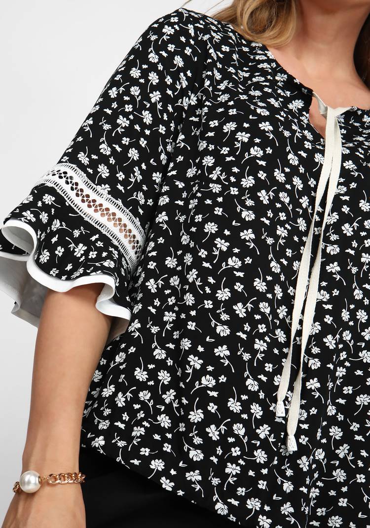 Блуза с двойной рюшей на рукаве шир.  750, рис. 5