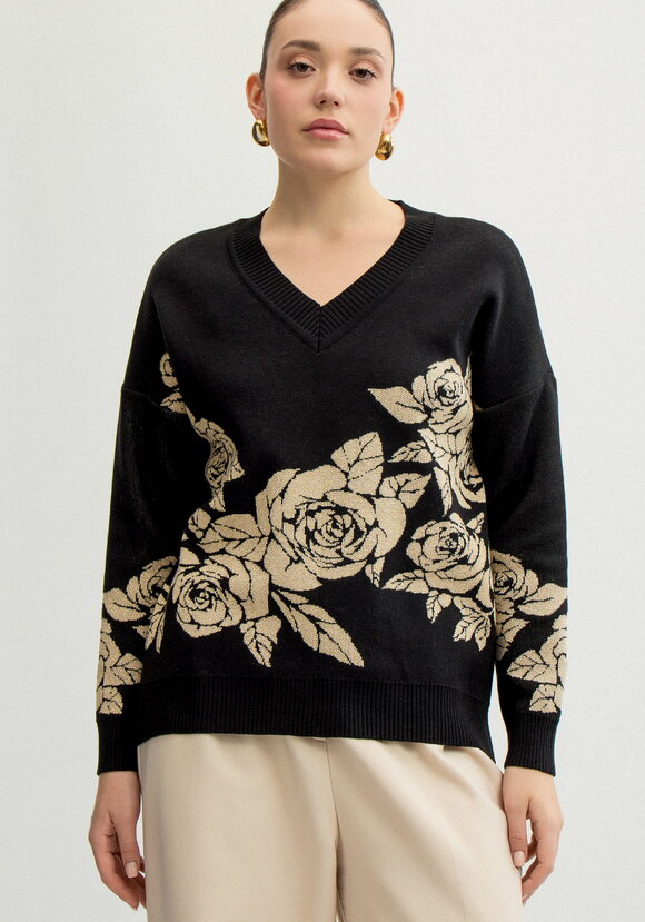 Джемпер с флористическим мотивом шир.  580, рис. 16