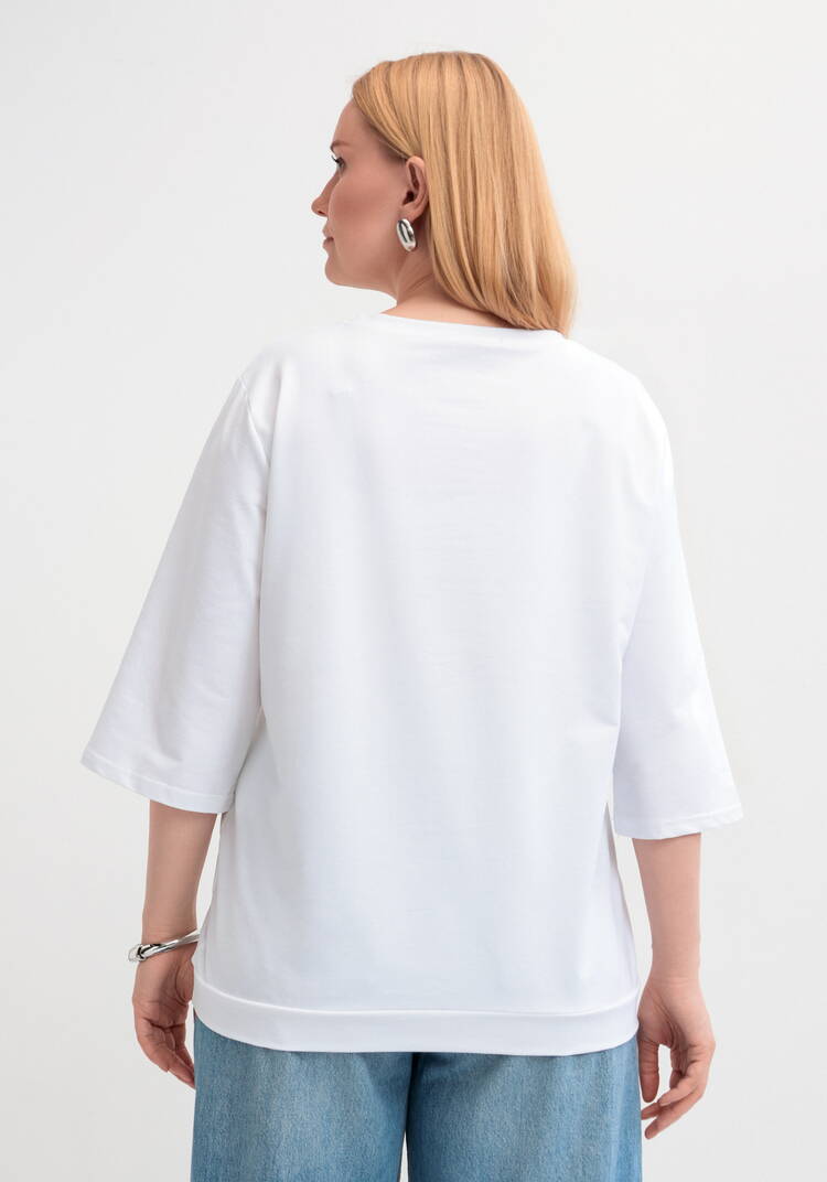 Блуза с длинным рукавом и цветочным рисунком шир.  750, рис. 3