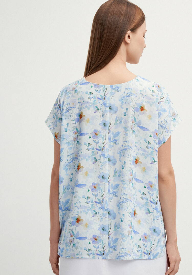 Блуза изо льна с коротким рукавом шир.  750, рис. 3