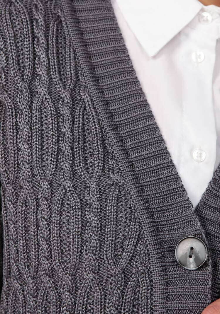 Кардиган удлиненный с объемными косами шир.  750, рис. 18