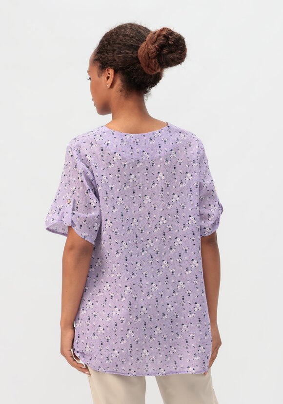 Блуза с цветочным принтом Офелия шир.  580, рис. 3