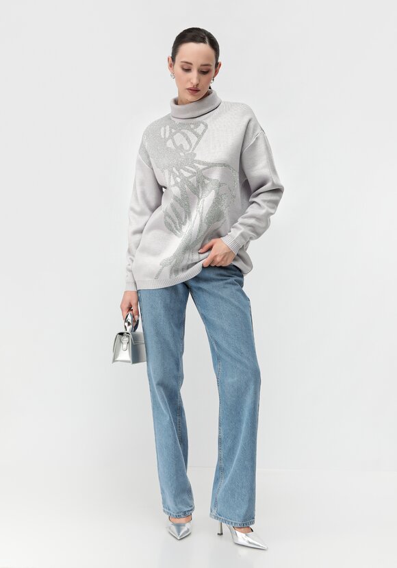 Туника женская с абстракцией и высоким горлом шир.  580, рис. 8