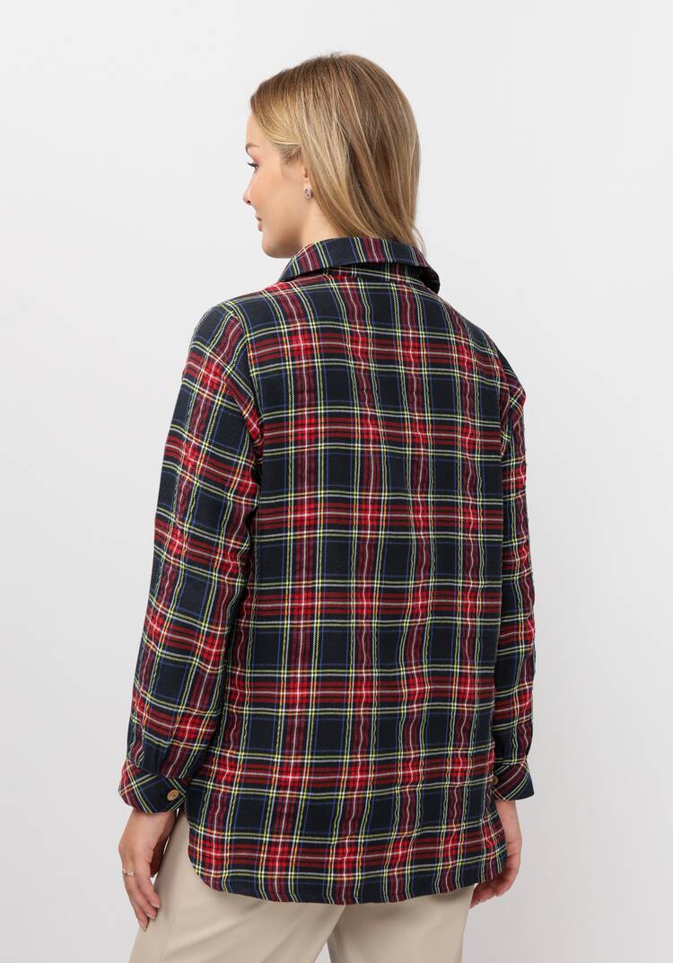 Рубашка в клетку с вышивкой и карманами шир.  750, рис. 3