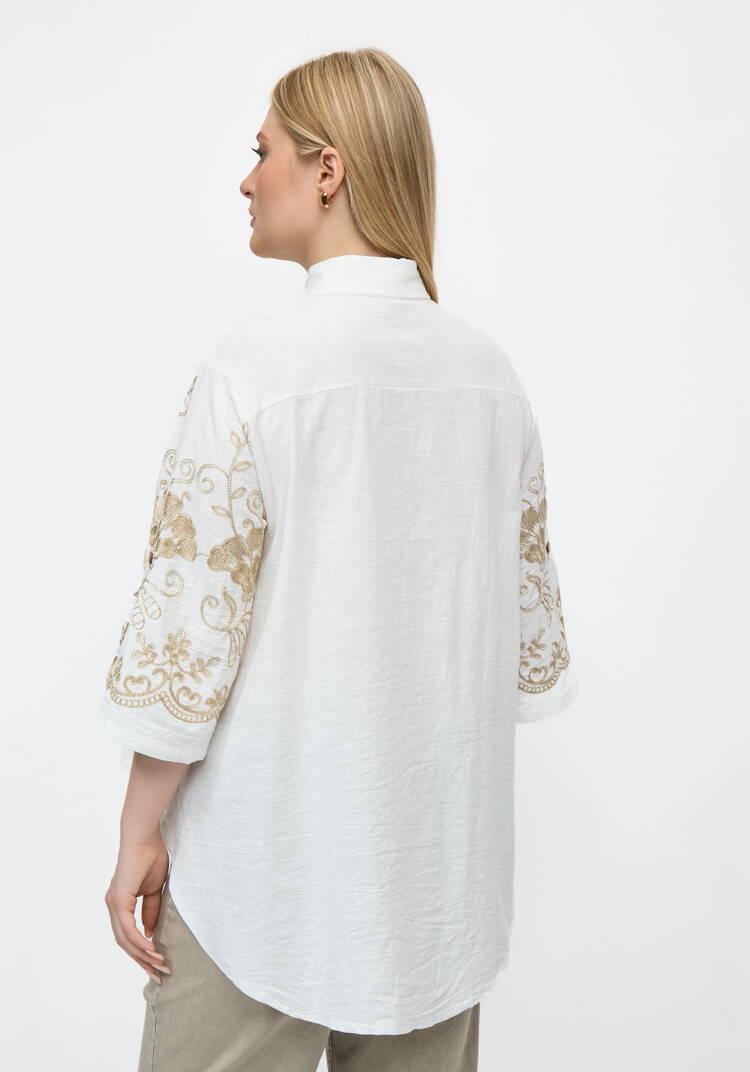 Блуза Цветочная симфония шир.  750, рис. 9