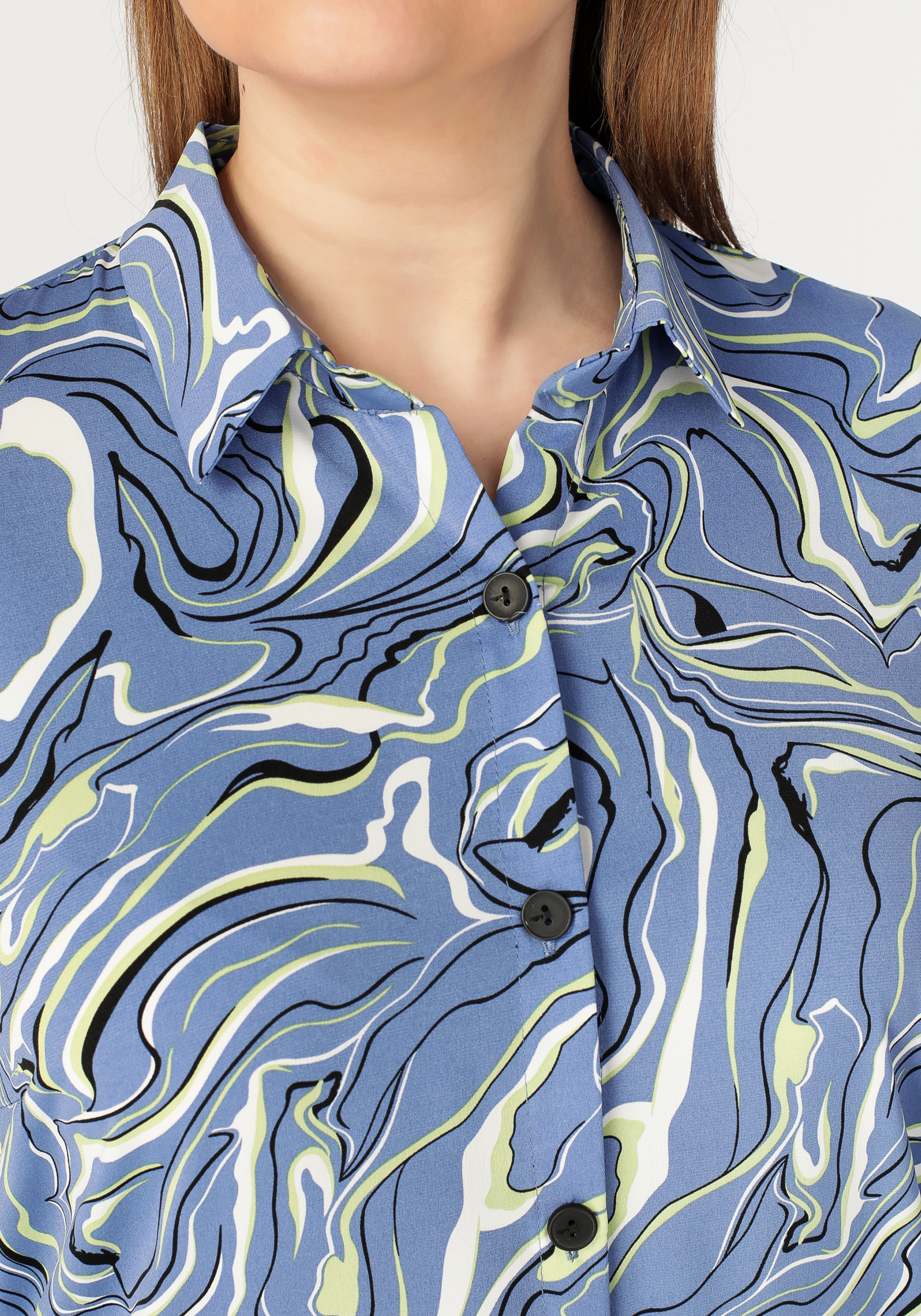 Блуза на пуговицах с принтом "Оливия", размер 56, цвет бежевый - фото 6