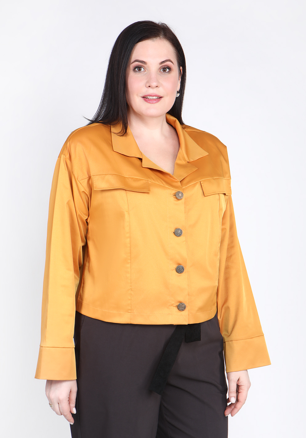 Жакет-рубашка Sarah Morenberg, размер 48, цвет горчичный