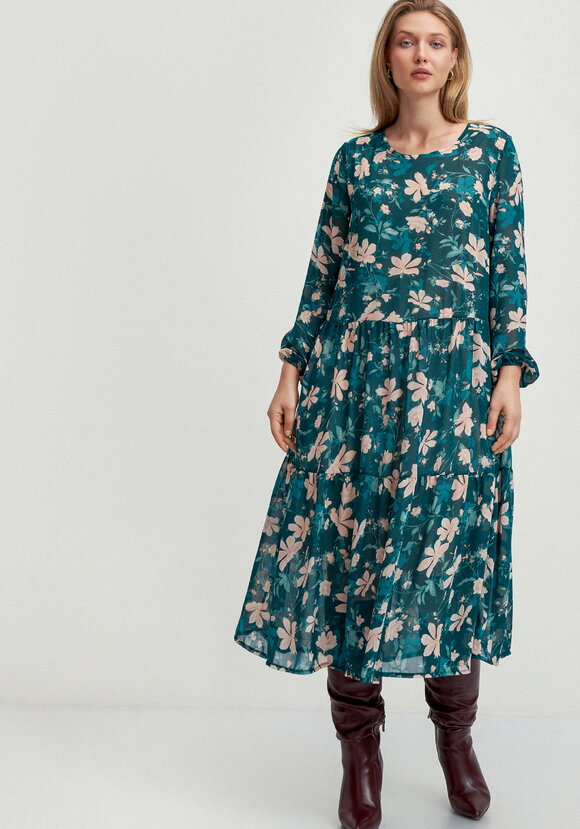 Платье свободного кроя с принтом цветок шир.  580, рис. 16