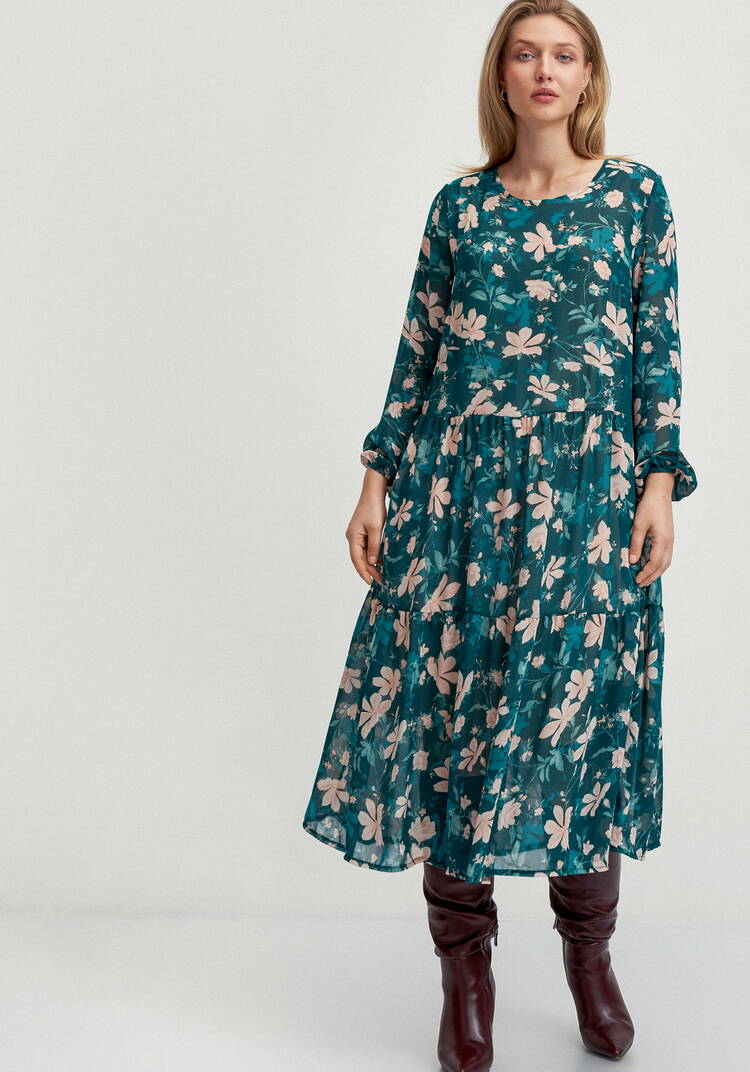 Платье свободного кроя с принтом цветок шир.  750, рис. 16