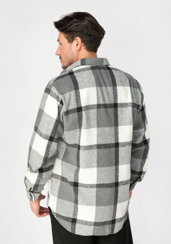 Рубашка мужская в крупную клетку шир.  580, рис. 19