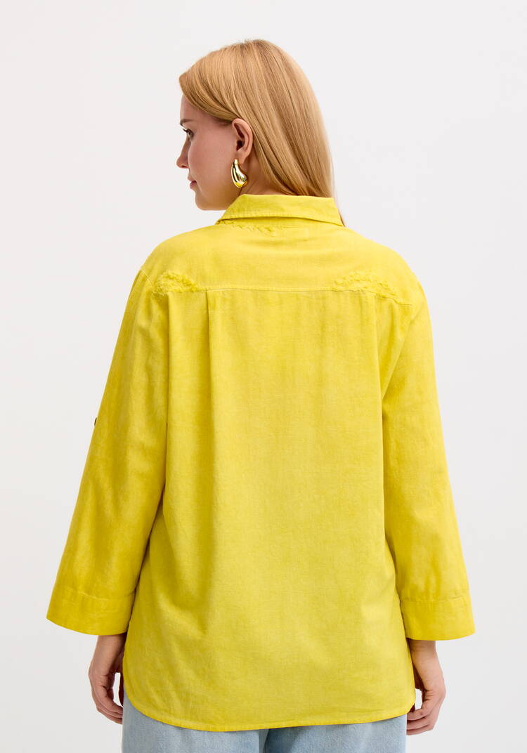 Блуза с фактурным рисунком из хлопка шир.  750, рис. 3