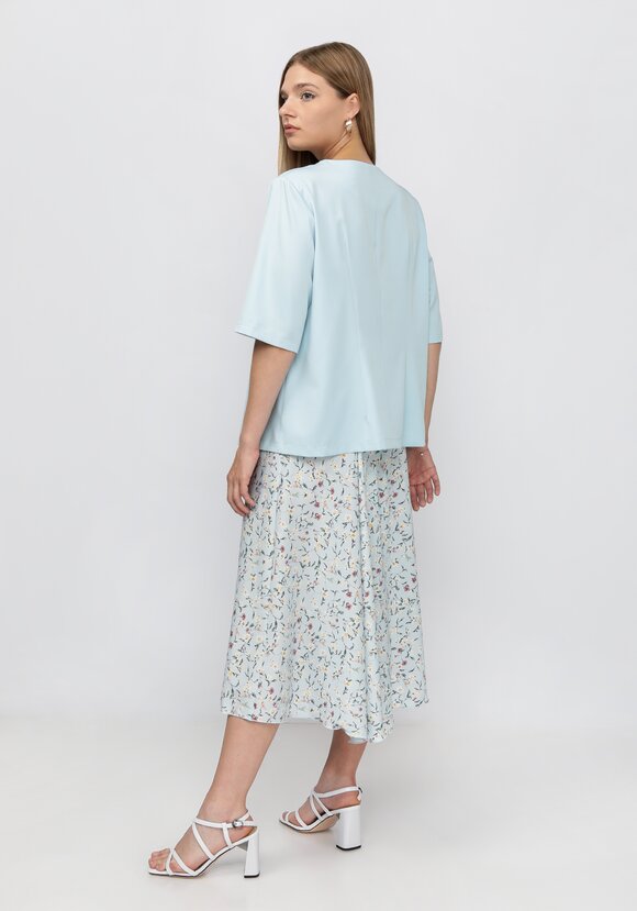 Комплект: блузат+юбка c цветочным принтом шир.  580, рис. 9