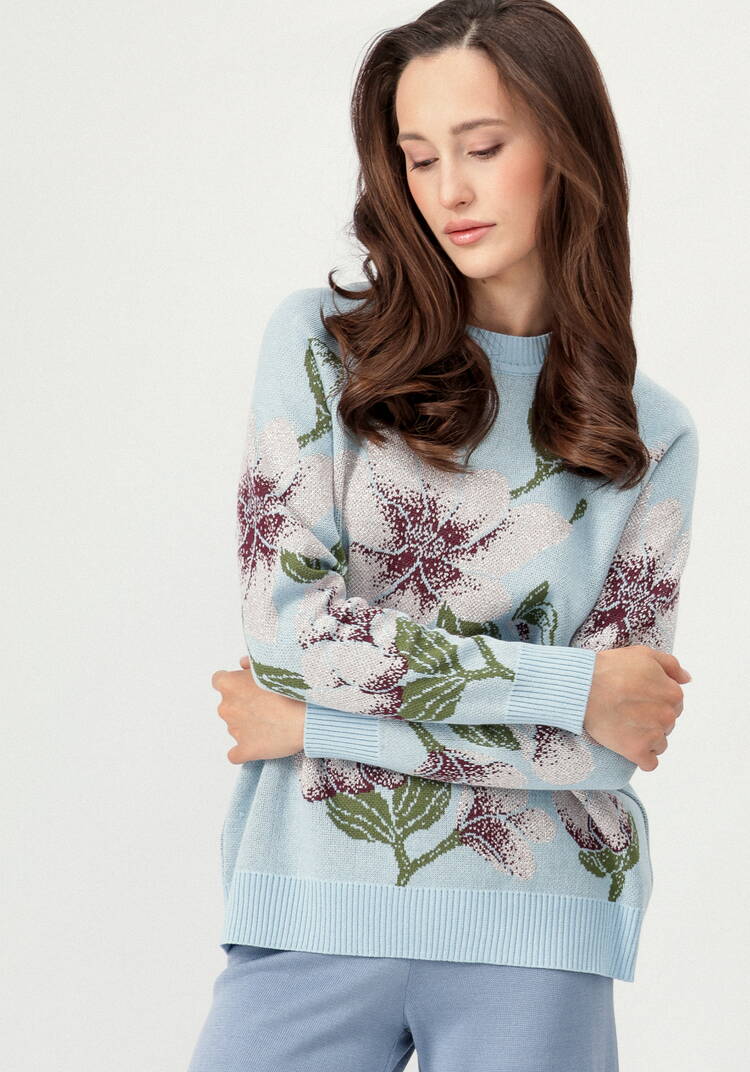 Джемпер с нежным цветочным орнаментом шир.  750, рис. 14