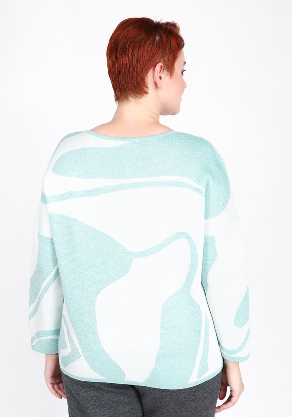 Джемпер с принтом абстракция шир.  580, рис. 8