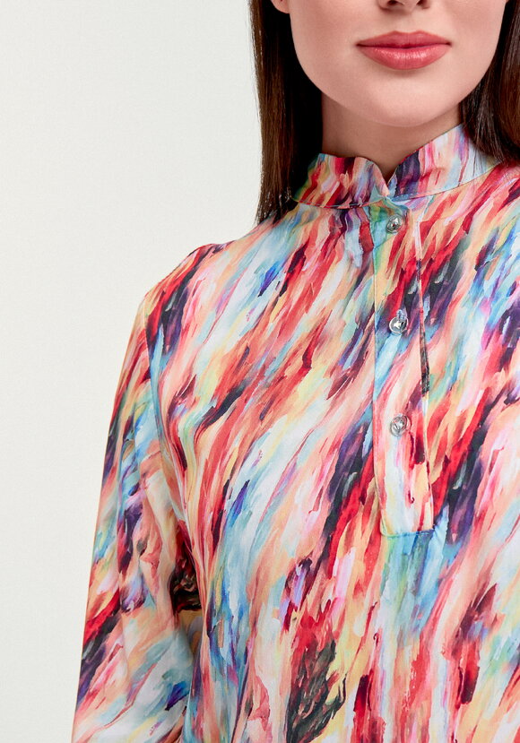 Блуза базовая с планкой на груди шир.  580, рис. 5