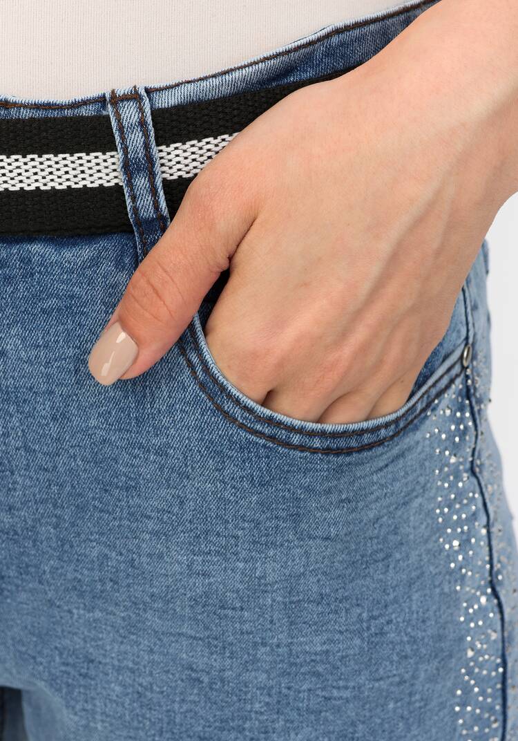 Джинсы со стразами по боковому шву шир.  750, рис. 5