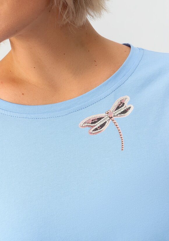 Блуза с принтом стрекоза шир.  580, рис. 12