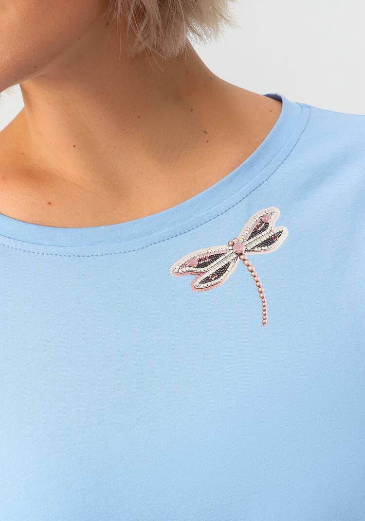 Блуза с принтом стрекоза шир.  750, рис. 12