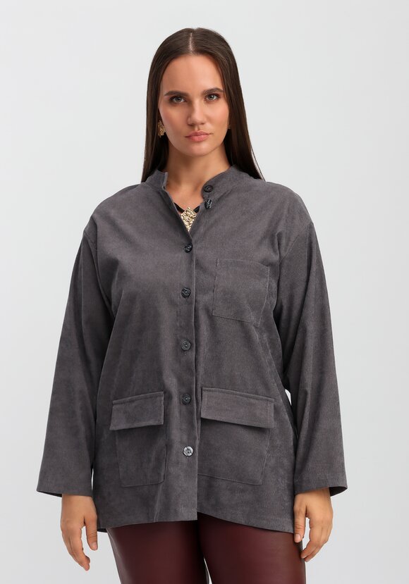 Рубашка оверсайз с воротником-стойкой шир.  580, рис. 17