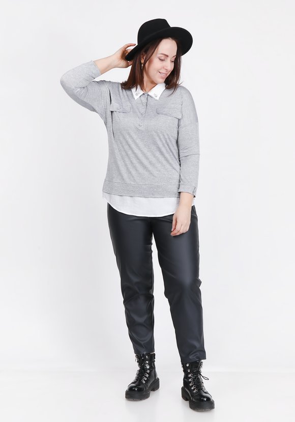 Рубашка-туника со съемным воротником шир.  580, рис. 3