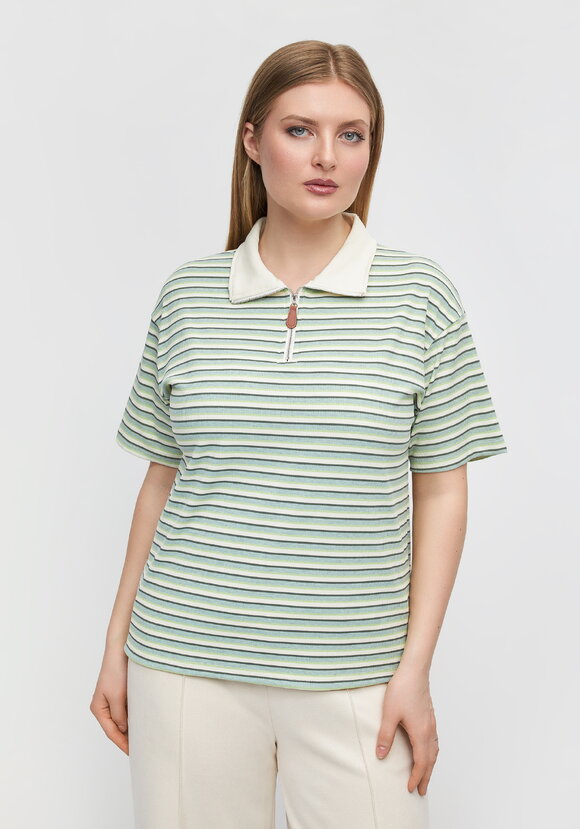 Поло на молнии в полоску шир.  580, рис. 13