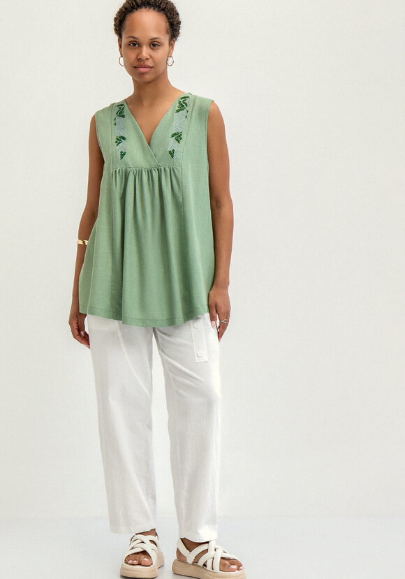 Блуза с вышивкой по переду и спинке шир.  580, рис. 18