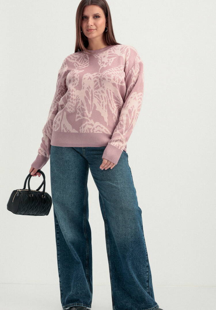 Джемпер с абстрактным цветочным принтом шир.  750, рис. 18