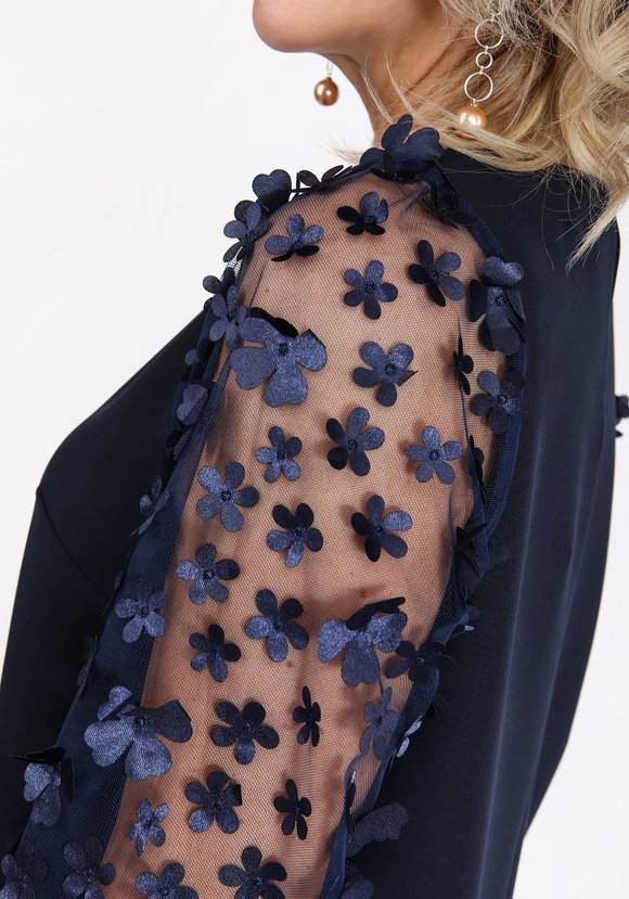 Платье коктейльное из комбинированной ткани шир.  580, рис. 8