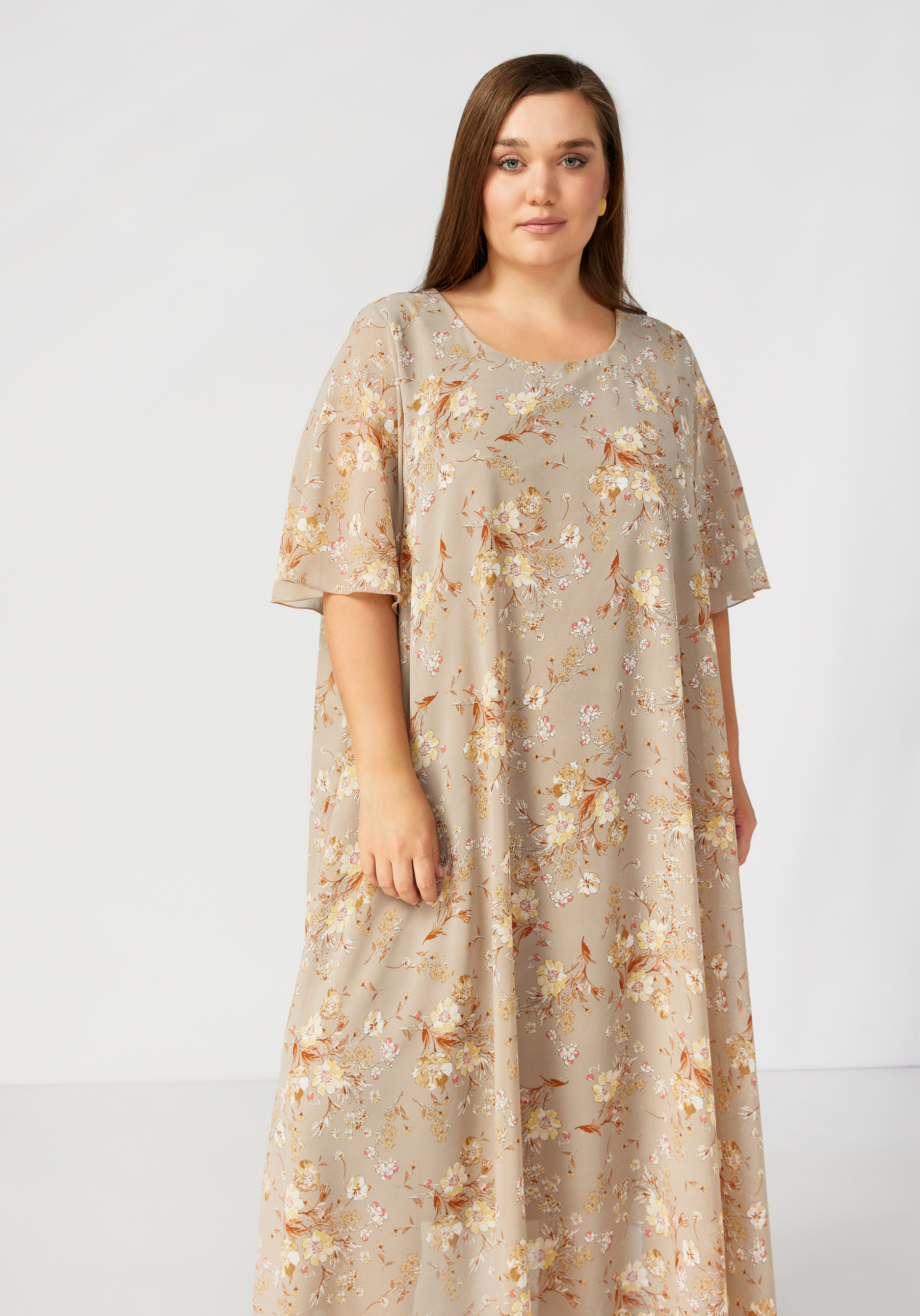 Платье свободного кроя с цветочным узором Bianka Modeno, размер 58 - фото 7