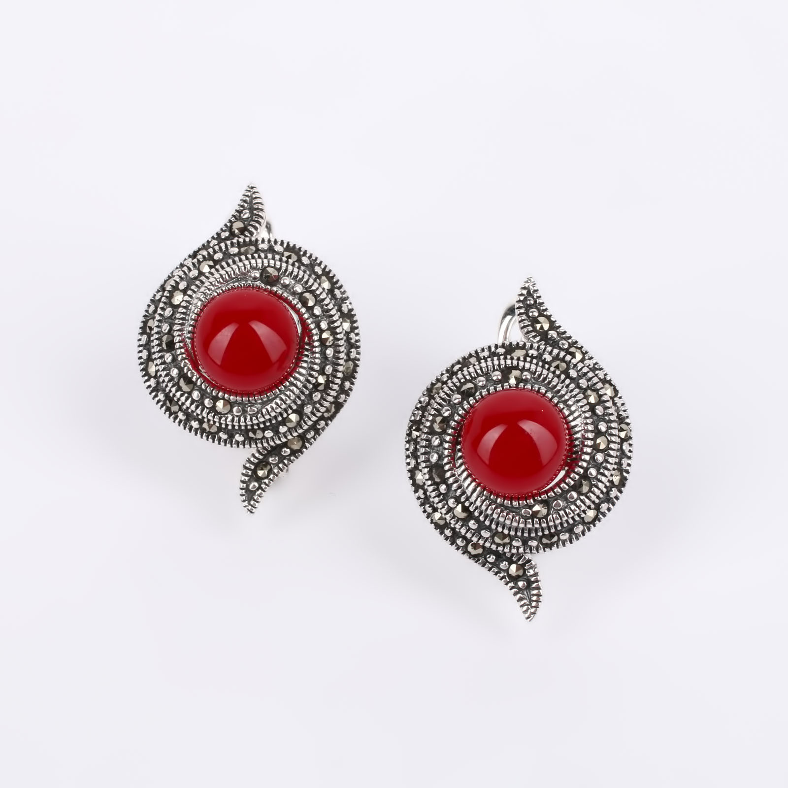 

Серебряные серьги "Амаль", Красный