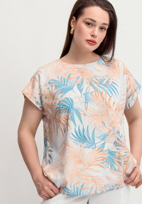 Блуза изо льна с принтом