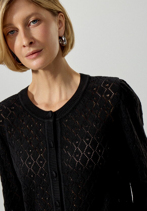 Кардиган ажурный с обтянутыми пуговицами шир.  580, рис. 5