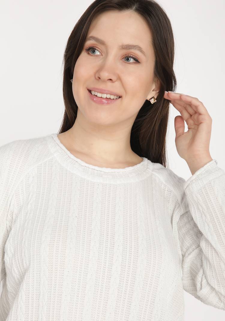 Джемпер с фактурным рисунком косы шир.  750, рис. 3