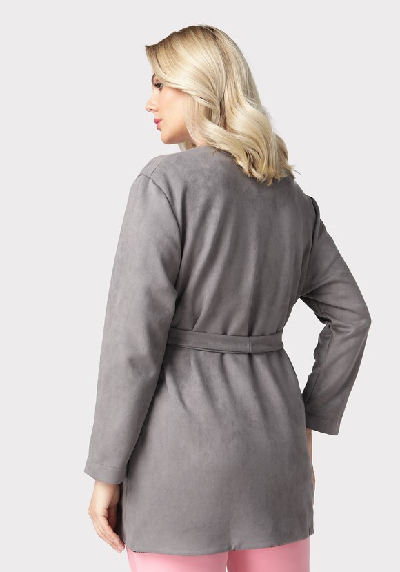 Жакет с карманами из эко-замши шир.  580, рис. 6