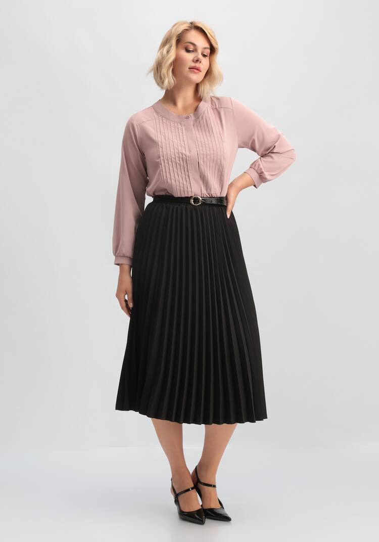 Блуза на пуговицах с декоративными складками шир.  750, рис. 11