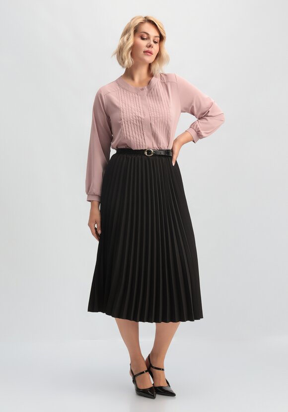 Блуза на пуговицах с декоративными складками шир.  580, рис. 11