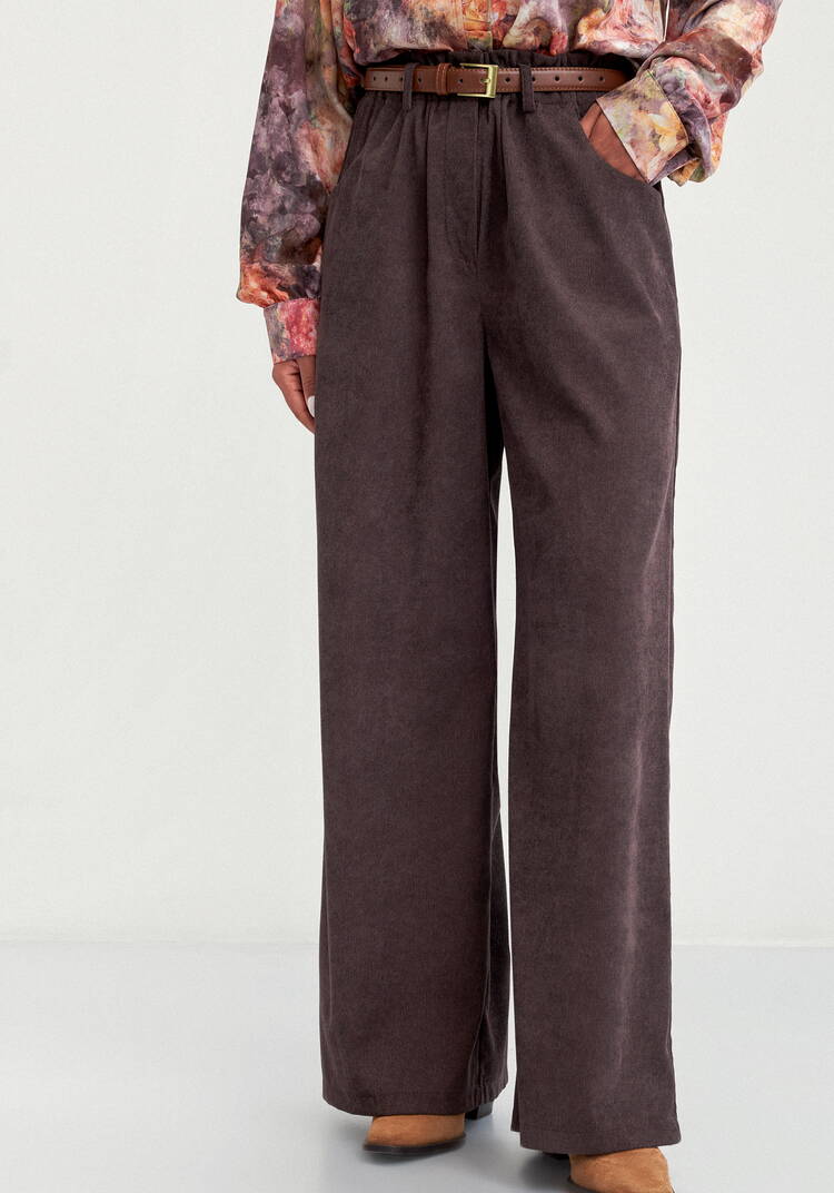 Брюки вельветовые широкие на резинке шир.  750, рис. 8