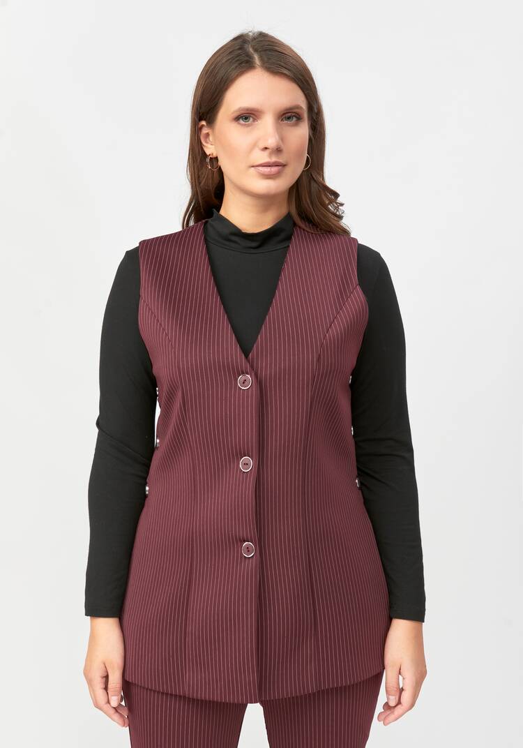 Жилет в полоску с разрезами шир.  750, рис. 4