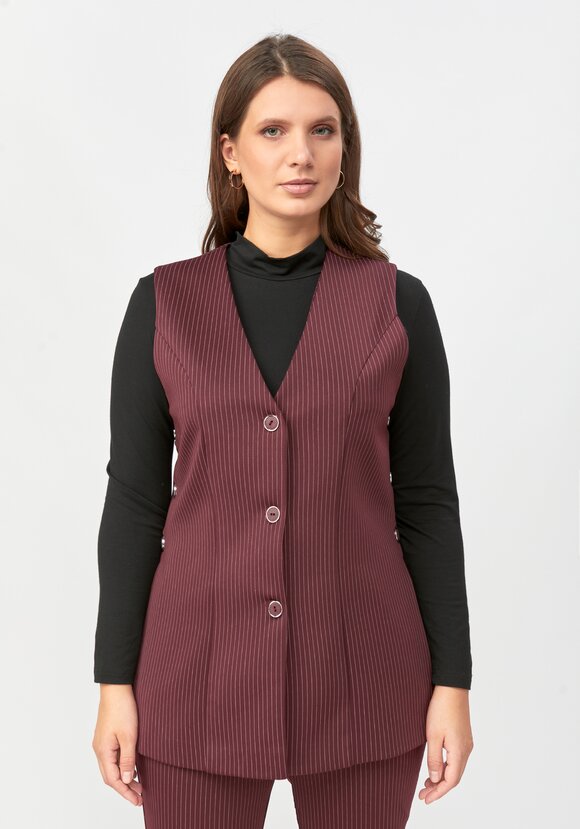 Жилет в полоску с разрезами шир.  580, рис. 4