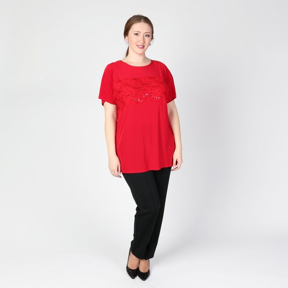 Туника с кружевной вставкой шир.  580, рис. 9