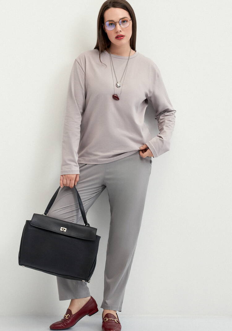 Брюки зауженные с декором из пуговиц шир.  750, рис. 15